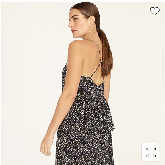 NWT Ruffle-back silk dress in starry sky print JCREW SIZE 2 - Picture 3 of 6